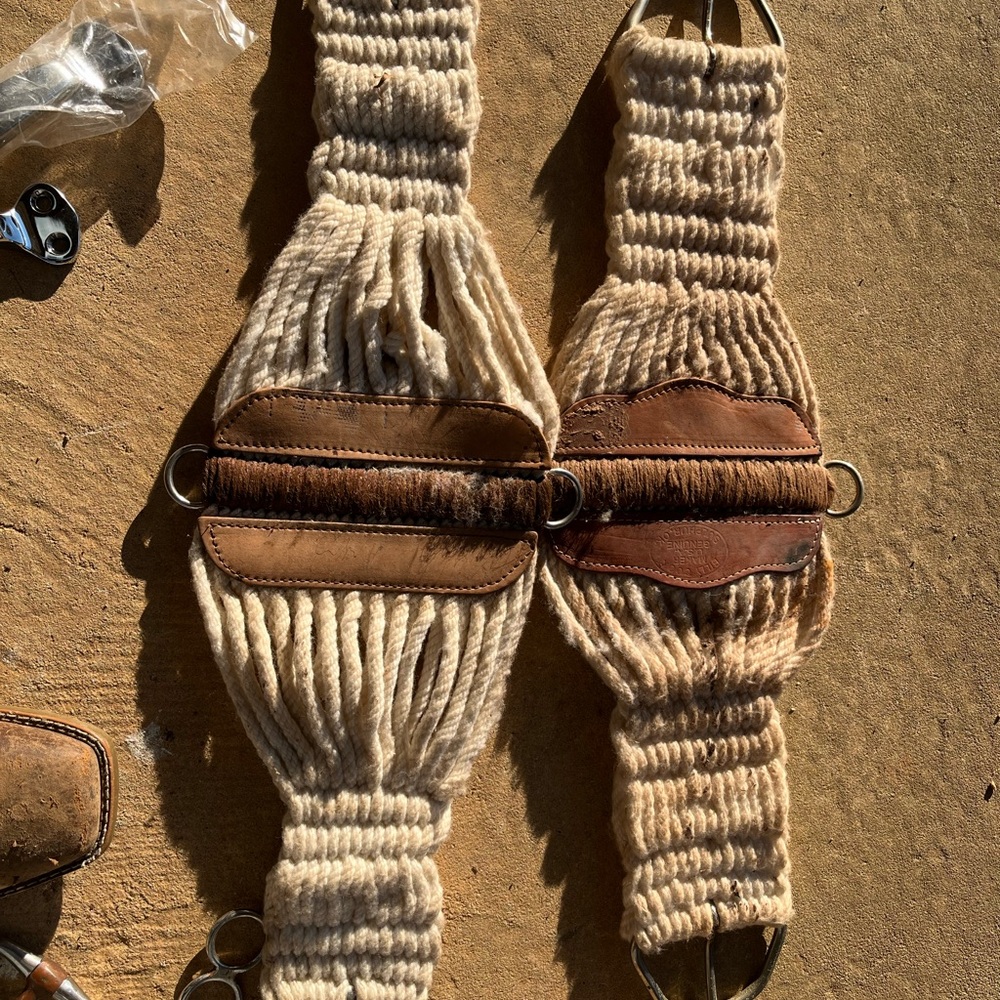 Handcrafted mohair Wool Saddle Cinch.